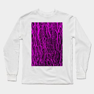 Texture - Neon Pink Tree bark Long Sleeve T-Shirt